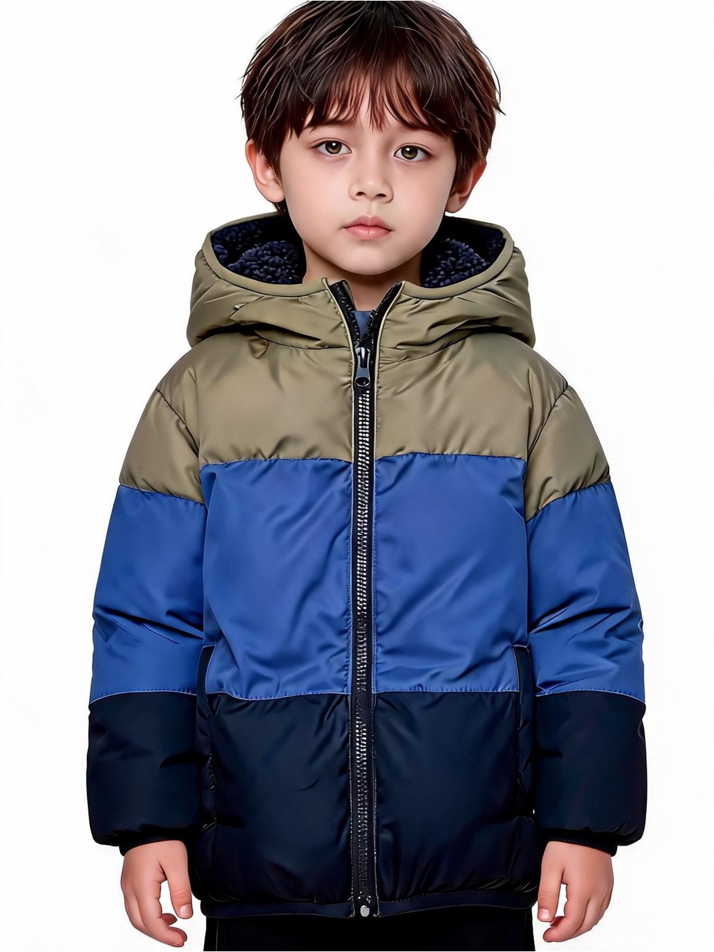 Swiss Tech Navy color block Fleece-Lined Jacket